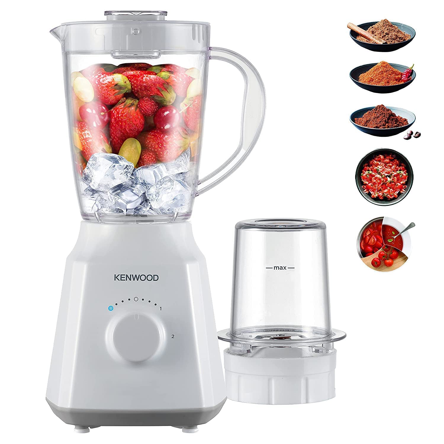 KENWOOD Blender 300W Smoothie Blender/Smoothie Maker 1.5L with Multi Mill (Grinder/Chopper), Ice Crush Function خلاط سموثي من كينوود بقدرة 300 واط سعة 1.5 لتر مع مطحنة ومفرمة وخاصية كسر الثلج KENWOOD Blender 300W Smoothie Blender/Smoothie Maker 1.5L with Multi Mill (Grinder/Chopper), Ice Crush Function خلاط سموثي من كينوود بقدرة 300 واط سعة 1.5 لتر مع مطحنة ومفرمة وخاصية كسر الثلج